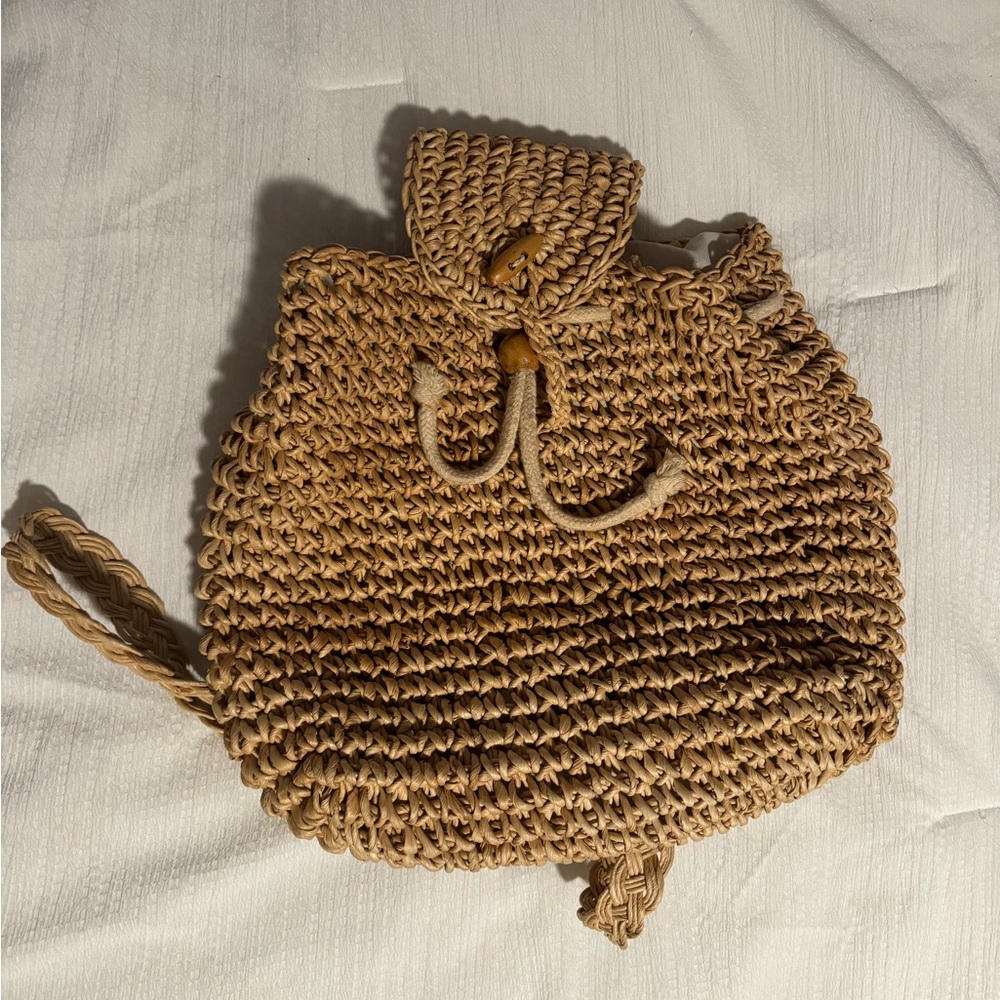 Crochet rope backpack